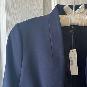 J Crew Collarless Navy Blazer